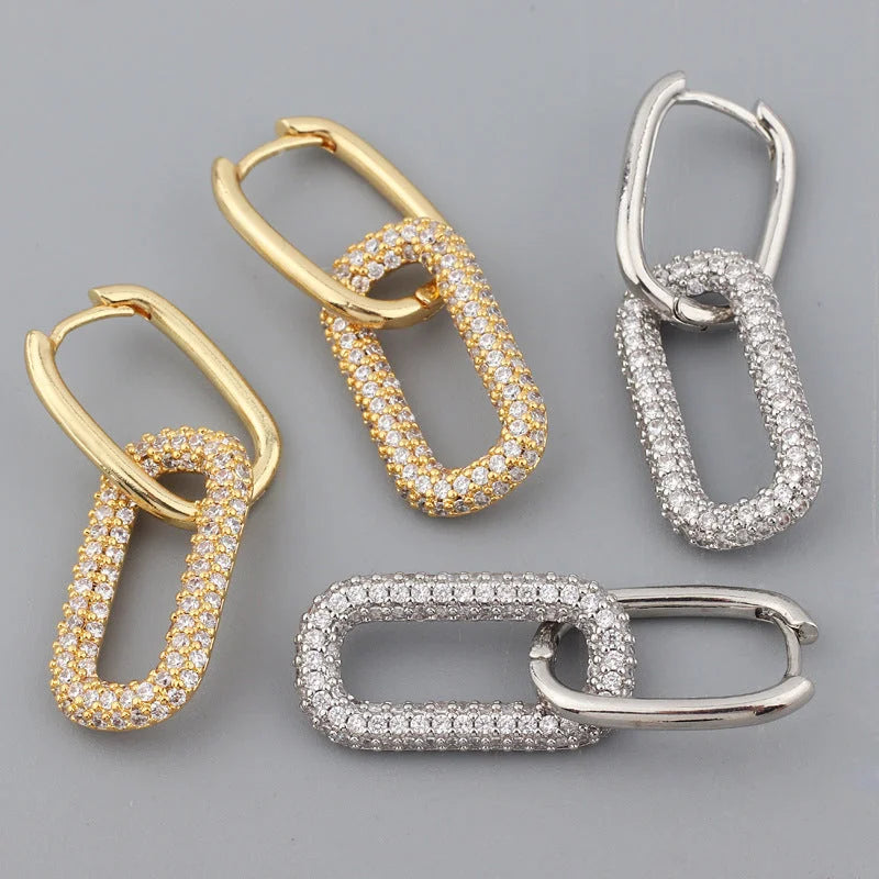 IG Style Women Diamond Metal Geometric Geometric Copper Earrings