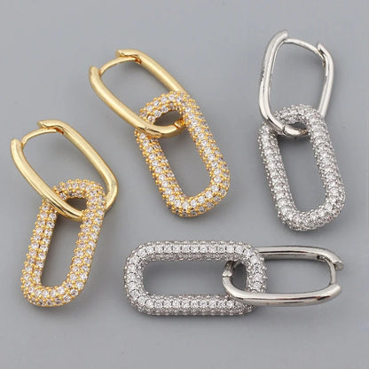 IG Style Women Diamond Metal Geometric Geometric Copper Earrings