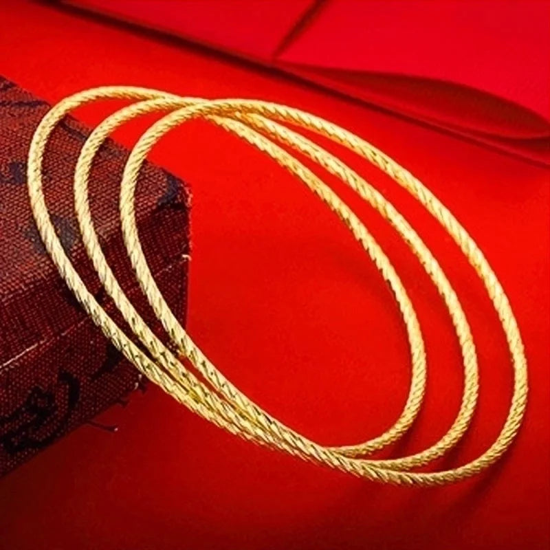 Minimalist Geometric Copper Gold Plated Bangle 1 Piece