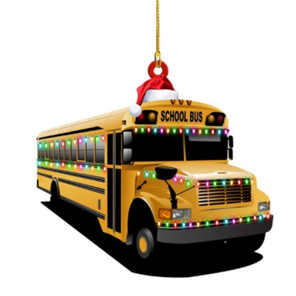 Christmas Tree Decoration Truck Steamboat Excavator Fire Truck Jeep Hanging Pendant Christmas Party Gift