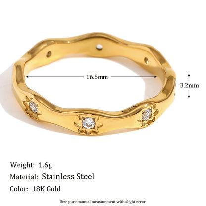 Niche Fashion Circle Geometric Stainless Steel Electroplating Rings