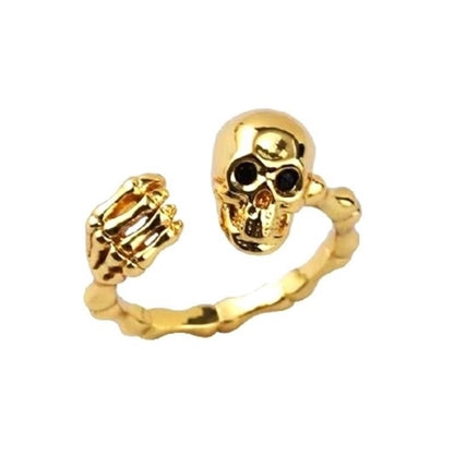 925 Sterling Silver Hand Skull Open Rings