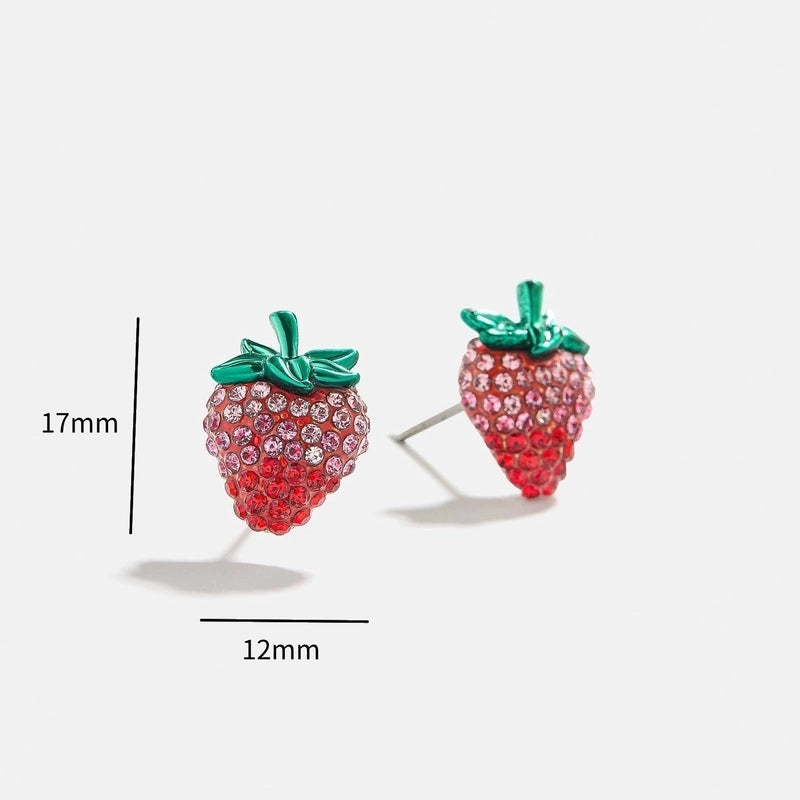 1 Pair Minimalist Classic Style Streetwear Cherry Plating Copper Zircon Gold Plated Ear Studs