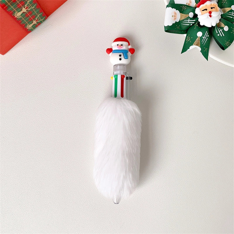 1 Piece Christmas Tree Santa Claus Elk Learning Christmas Plastic Plush Cute Ballpoint Pen