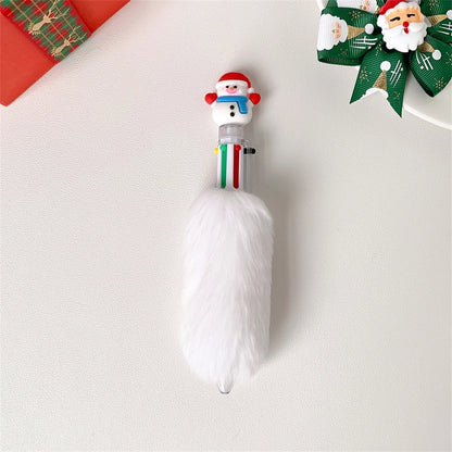 1 Piece Christmas Tree Santa Claus Elk Learning Christmas Plastic Plush Cute Ballpoint Pen