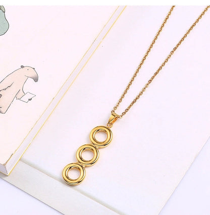 Minimalist Classic Style Circle 304 Stainless Steel 18K Gold Plated Plating Earrings Necklace