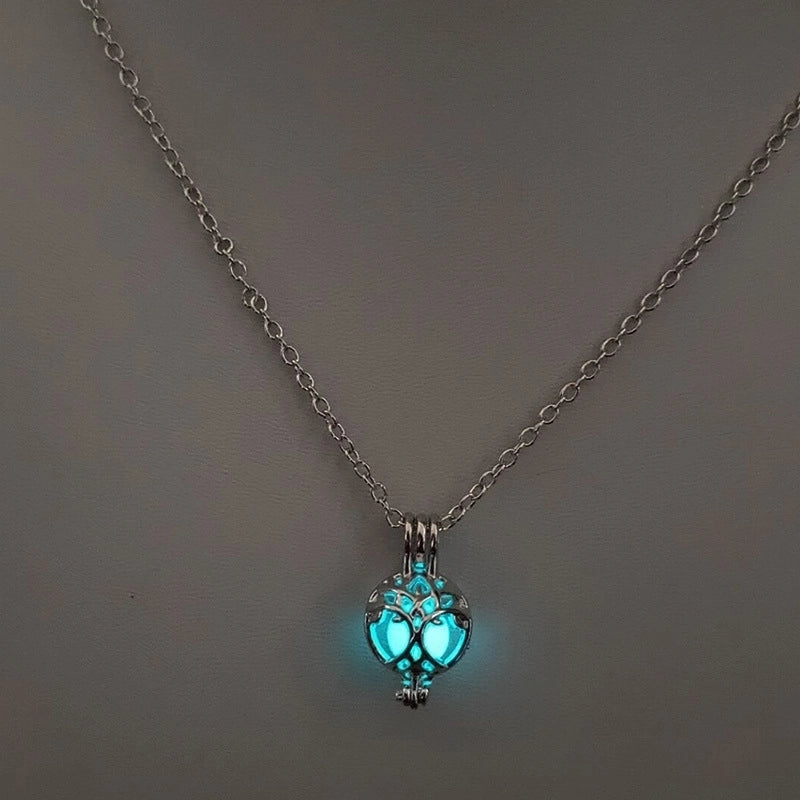 Luminous Hollow Diy Cage Christmas Tree Women's Necklace