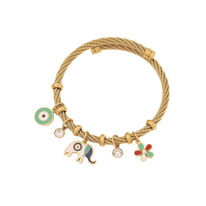 Fashion Heart Stainless Steel Electroplating Bangles