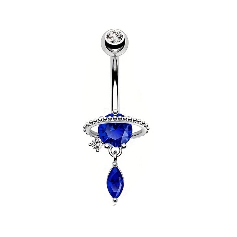 1 Piece Belly Rings Minimalist Color Block 304 Stainless Steel Inlay Zircon