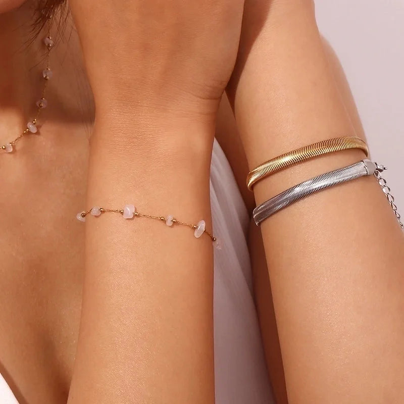 Lady Heart Shape 304 Stainless Steel Bracelets In Bulk