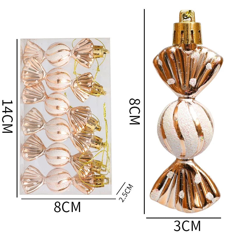 Christmas Mini Round Candy Ornaments Christmas Tree Ornaments Electroplating Plastic Painted Ball Candy Hanging Props