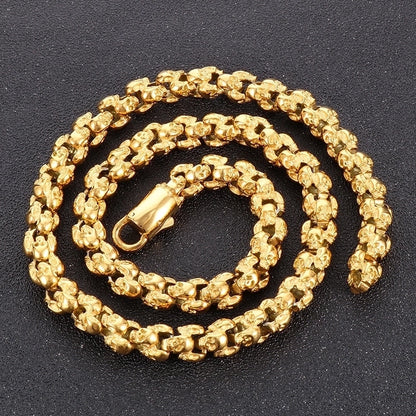 Punk Skull Titanium Steel Plating Halloween Men's Necklace