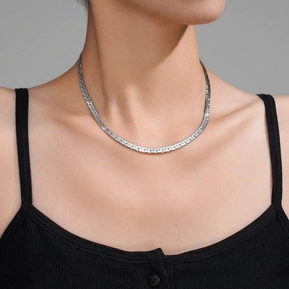 Double-Layer Choker Titanium Steel Necklace Three-Layer Blade Chain Snake Bones Chain Stainless Steel Jewelry Summer Non-Fading Female