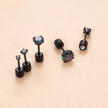 1 Piece Ear Cartilage Rings & Studs Vintage Style Cool Style Shiny Geometric 316L Stainless Steel Plating Inlay Zircon