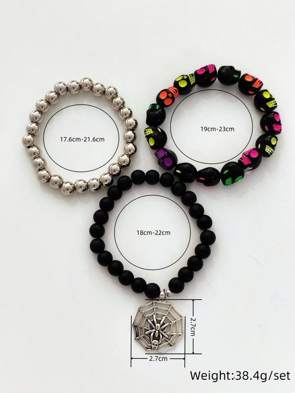 Minimalist Cool Style Spider Arylic Alloy Plating Halloween Men's Bracelets