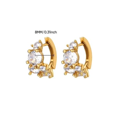 1 Pair Minimalist Geometric Heart Shape 304 Stainless Steel Earrings