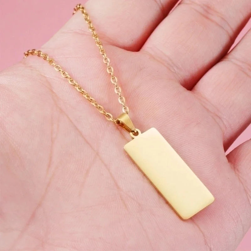 Stainless Steel 18K Gold Plated Minimalist Classic Style Geometric None Pendant Necklace
