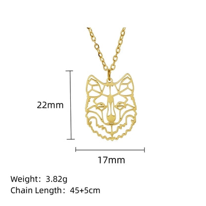 304 Stainless Steel 18K Gold Plated Minimalist Plating Hollow Out Animal Pendant Necklace