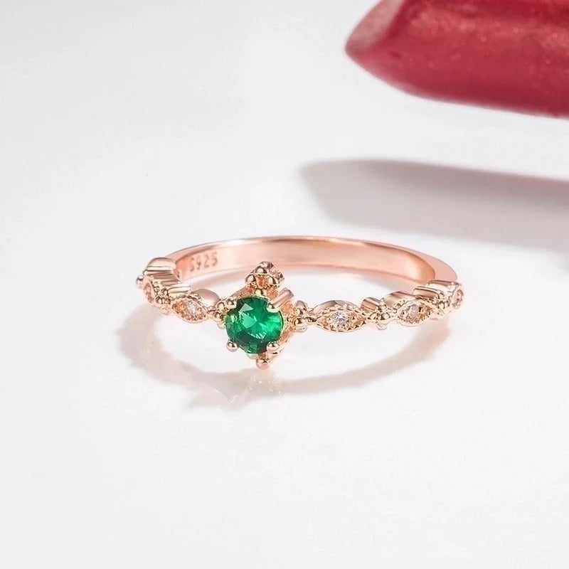 Copper Plating Geometric Artificial Gemstones Copper Rings