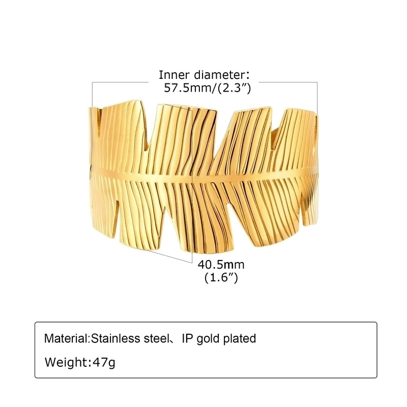 Classic Style Solid Color 304 Stainless Steel 18K Gold Plated Bangle In Bulk