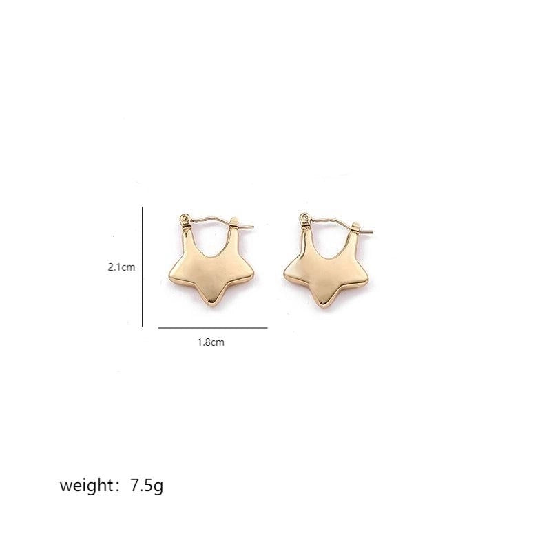 1 Pair Elegant Sweet Commute Heart Shape Plating Stainless Steel 18K Gold Plated Earrings