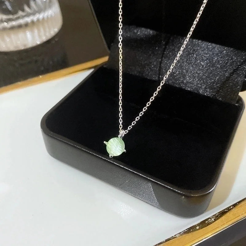 Minimalist Heart Shape Flower Bow Knot Titanium Steel Copper Plating Inlay Artificial Gemstones Pendant Necklace