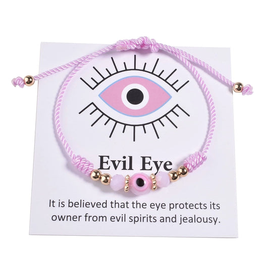 Evil Eye Bracelet Evil Eye Girl Gift Crystal Beads Woven Bracelet Red Devil Eye Bracelet