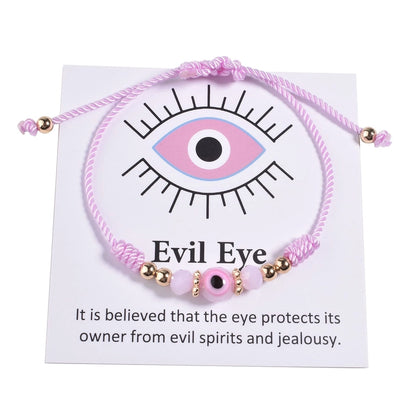 Evil Eye Bracelet Evil Eye Girl Gift Crystal Beads Woven Bracelet Red Devil Eye Bracelet