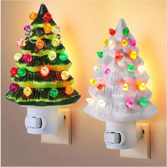 Christmas Minimalist Classic Style Christmas Tree Resin Party Night Lights Led Lights Night Lights