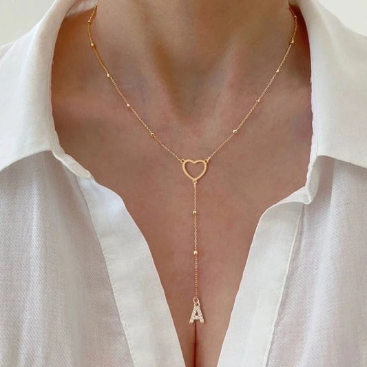 Elegant Minimalist Classic Style Letter Heart Shape 201 Stainless Steel 304 Stainless Steel Copper Zircon Stainless Steel Necklaces