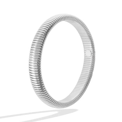 Streetwear Solid Color 304 Stainless Steel 18K Gold Plated Bangle In Bulk