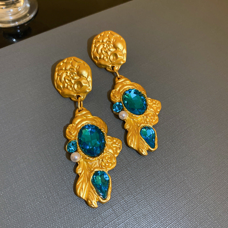 2 Pieces Mid-century Modern Round Geometric Copper Electroplating Earrings