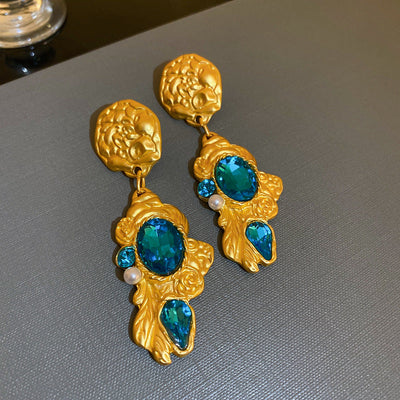 2 Pieces Mid-century Modern Round Geometric Copper Electroplating Earrings