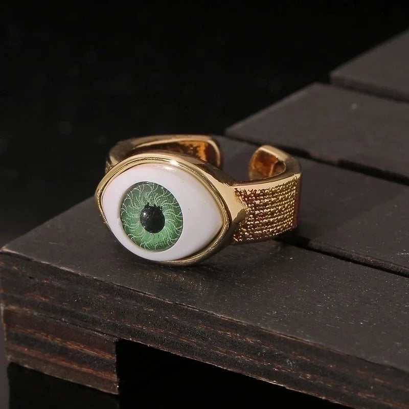 18k Brand New Retro Devil's Eye Copper Ring Hello Jewelry