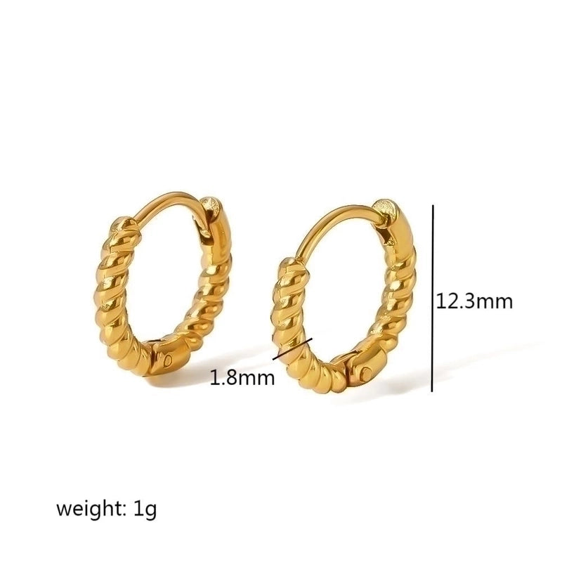 1 Pair Casual Minimalist Streetwear Twist Plating Inlay 304 Stainless Steel Zircon Earrings