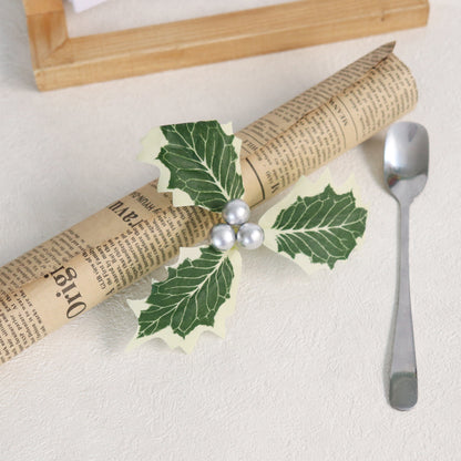 2 Pieces Can Be Matched With Christmas Decoration Pine Needle Napkin Rings For Hotel And Home Use Napkin Holders