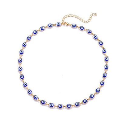 Retro Devil's Eye Copper Plating Unisex Bracelets Anklet Necklace