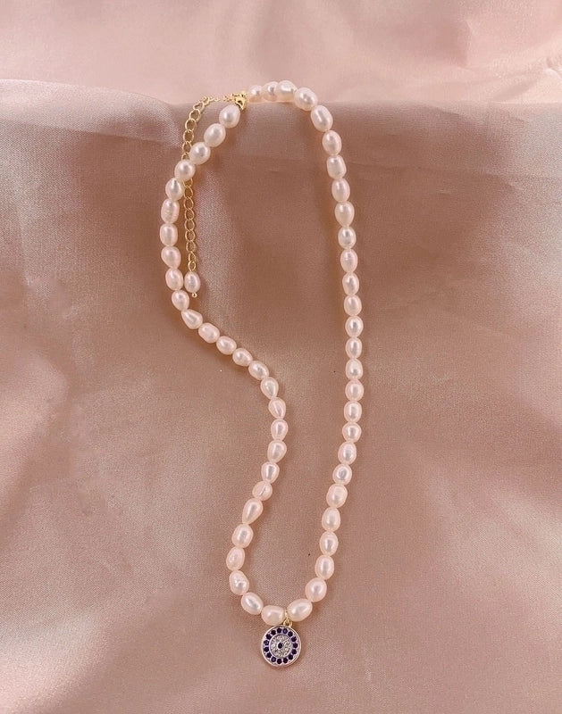 Alloy Freshwater Pearl Copper Fashion Solid Color Irregular Necklace