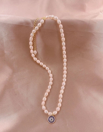 Alloy Freshwater Pearl Copper Fashion Solid Color Irregular Necklace