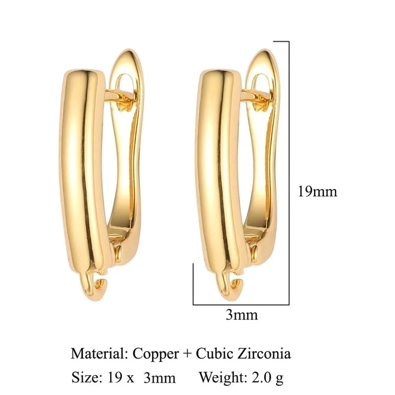 1 Pair Minimalist Solid Color Inlay Copper Zircon Earrings