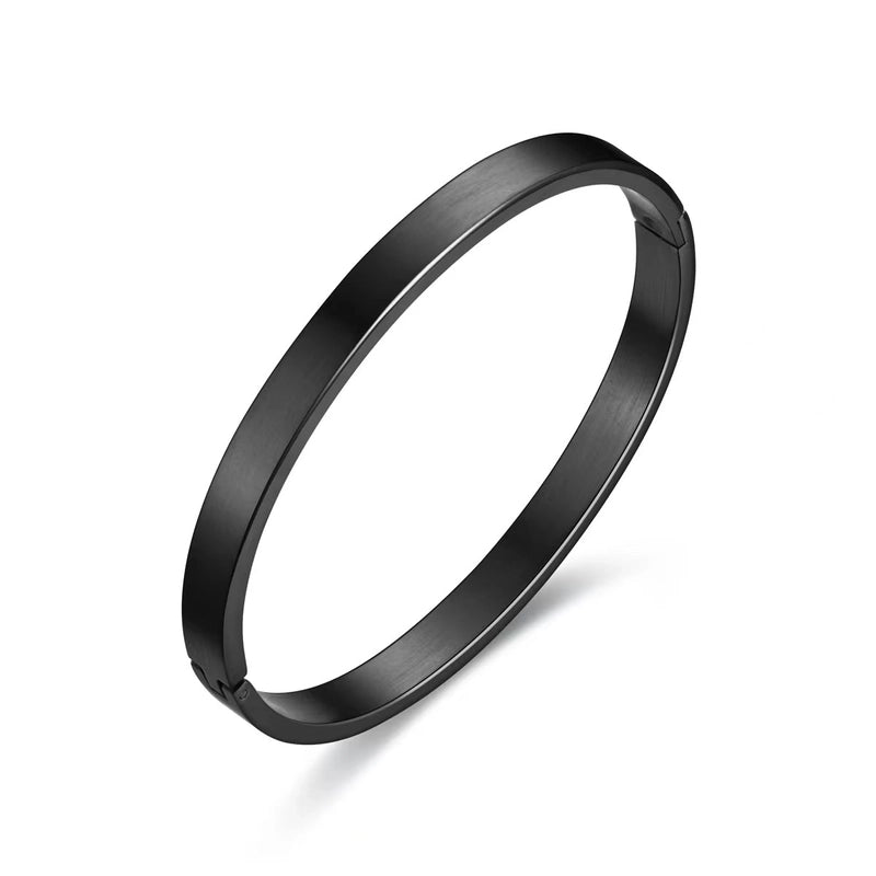 Minimalist Solid Color 304 Stainless Steel 18K Gold Plated Bangle In Bulk