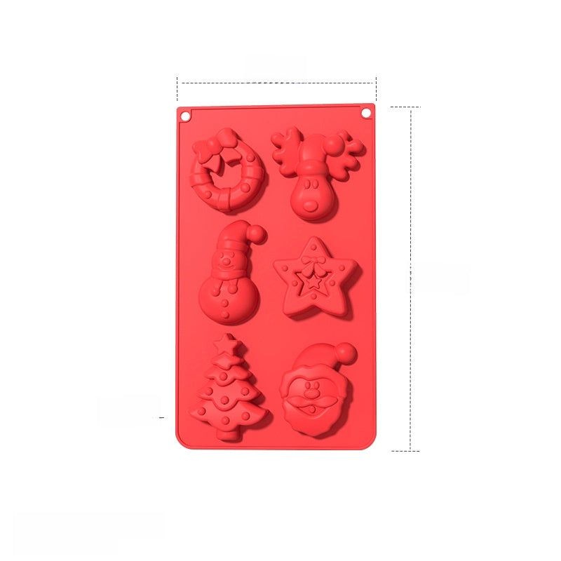 In Stock 6 Even Christmas Silicone Cake Mold DIY Household Kitchen Food Grade Baking Tools Manufacturers