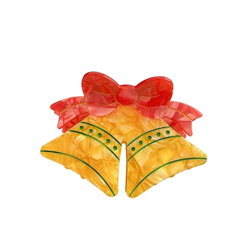 Christmas Cute Women's Christmas Tree Bow Knot Bell Acetic Acid Sheets Hair Claws