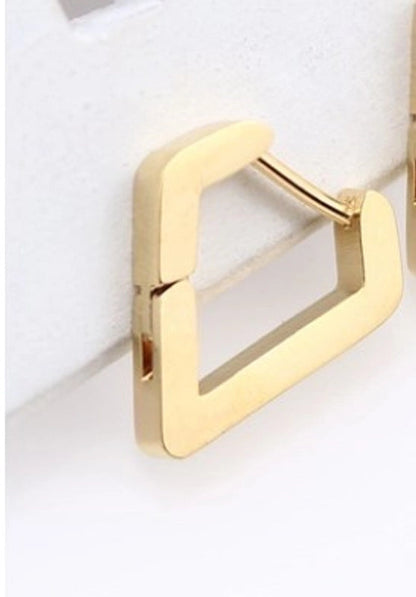 1 Piece Minimalist Solid Color Plating Stainless Steel Silver Plated Earrings