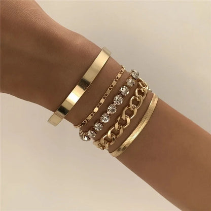 Casual Punk Minimalist Geometric Butterfly Alloy Gold Plated Artificial Gemstones Artificial Diamond Bangle In Bulk