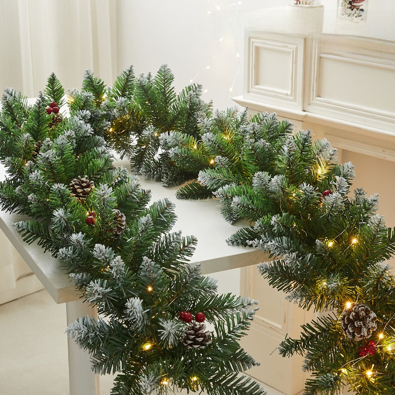 Christmas Decorative Dense Flocked Snowflake Vine Hotel Mall Window Display Doorway Stair Handrail Arrangement