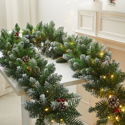 Christmas Decorative Dense Flocked Snowflake Vine Hotel Mall Window Display Doorway Stair Handrail Arrangement