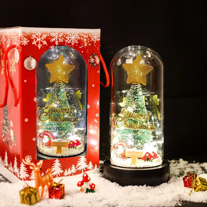 Christmas Minimalist Classic Style Christmas Tree Santa Claus Glass Daily Festival Ornaments Decorations Table Decoration