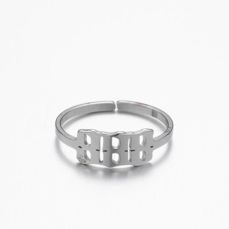 Fashion Number 201 Stainless Steel No Inlaid 18K Gold Plated Plating Open Ring
