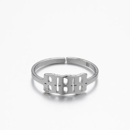Fashion Number 201 Stainless Steel No Inlaid 18K Gold Plated Plating Open Ring